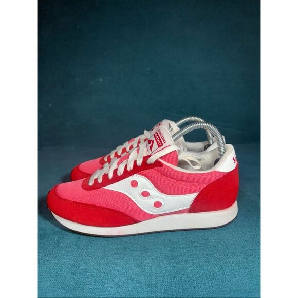 Saucony Shoes - Saucony Hornet Retro Pink Red White Sneakers Women’s Size 8 S60538-6